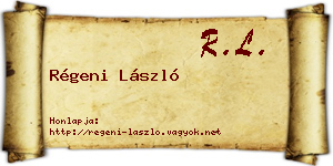 Régeni László névjegykártya